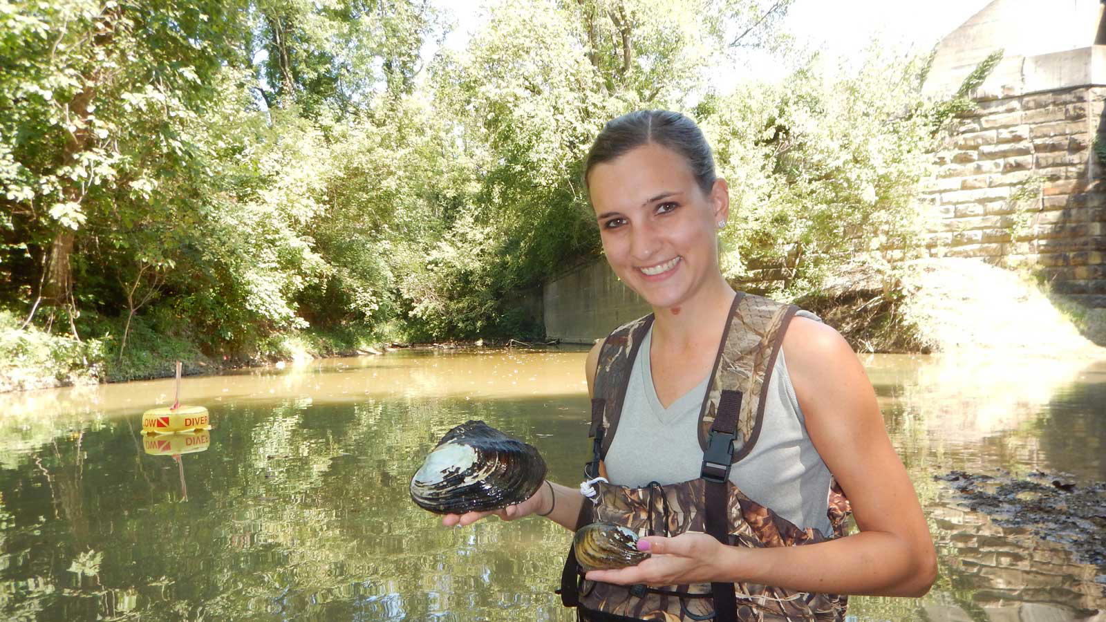 Marion Wells with Mussel